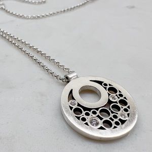 Belle Brooke Half Moon Diamond Luz pendant Necklace 16-18